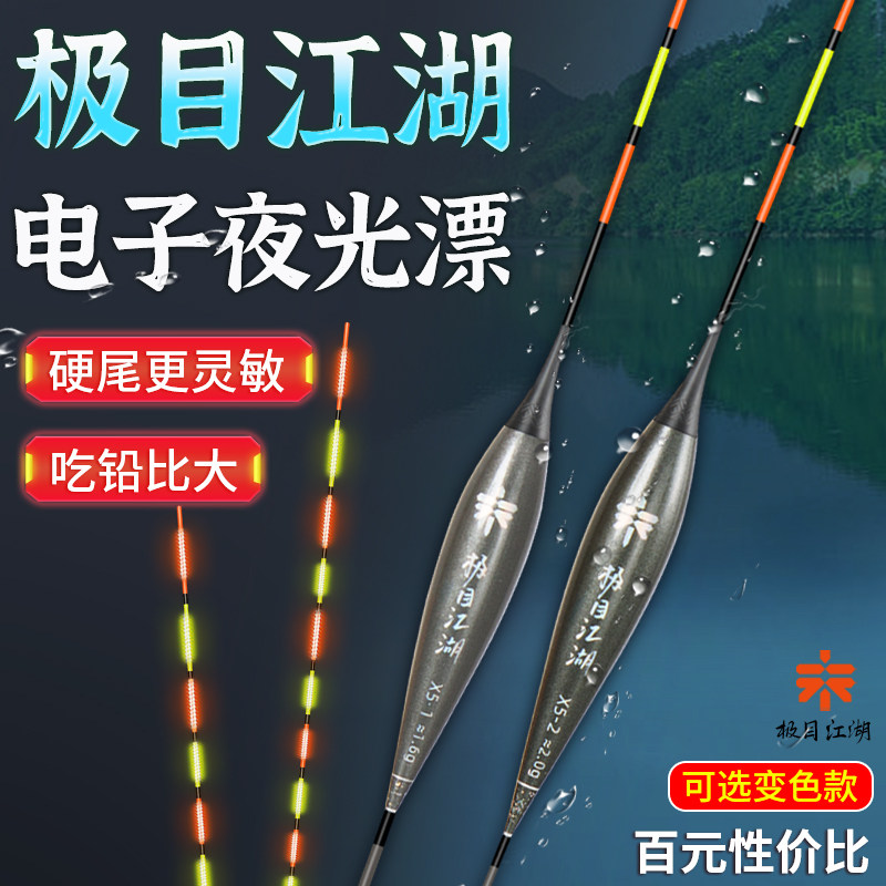 高灵敏米及目江湖电子夜光漂日夜两用细硬尾浮漂正品黑坑行程鱼漂