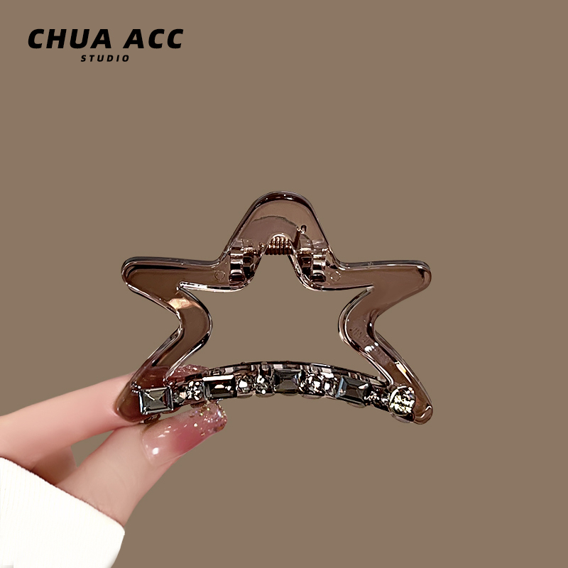 发量少后脑勺中号五角星水钻抓夹