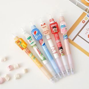 学生用热敏可擦ST头按动笔 零食饮料可擦蓝色黑色高颜值小红书同款
