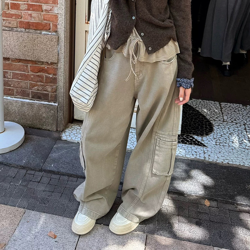 弯刀牛仔裤秋季新款ins风直筒