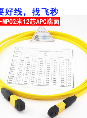 12芯万兆40G/100G预端接QSFP连接线光纤跳线尾纤MPO-MPO/APC 2米