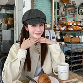 日系复古时尚 小众报童帽显脸小百搭爱心八角帽 文艺贝雷帽女秋冬季