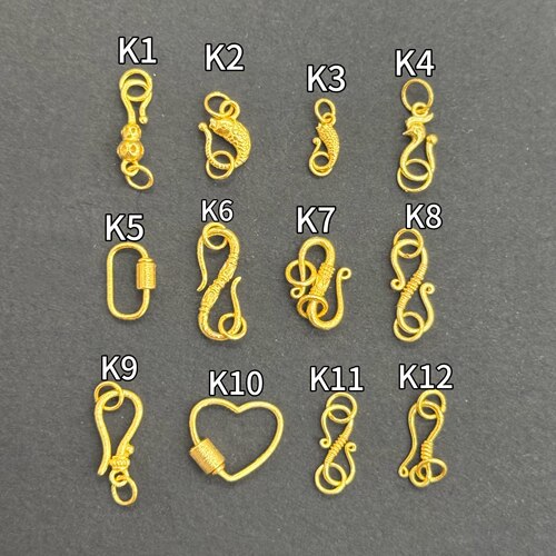 18k金万能扣项链s扣古法金