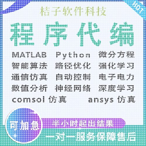 matlab代编程序Python神经网络深度机器学习通信彷真算法模型求解