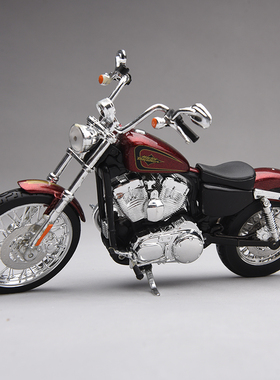 1:12哈雷2012XL1200V大道滑翔路王仿真合金摩托车模型机车摆件男