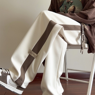 运动长裤 2025宽松休闲裤 学生阔腿裤 重磅直筒卫裤 男生 子男春秋美式