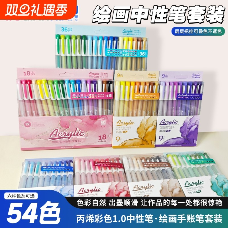 丙烯彩色中性笔勾线描边笔马克笔