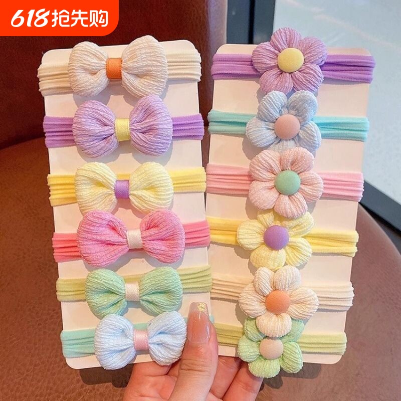 毛巾圈儿童发绳不伤发扎头绳女童蝴蝶结发圈头饰小女孩扎马尾可爱