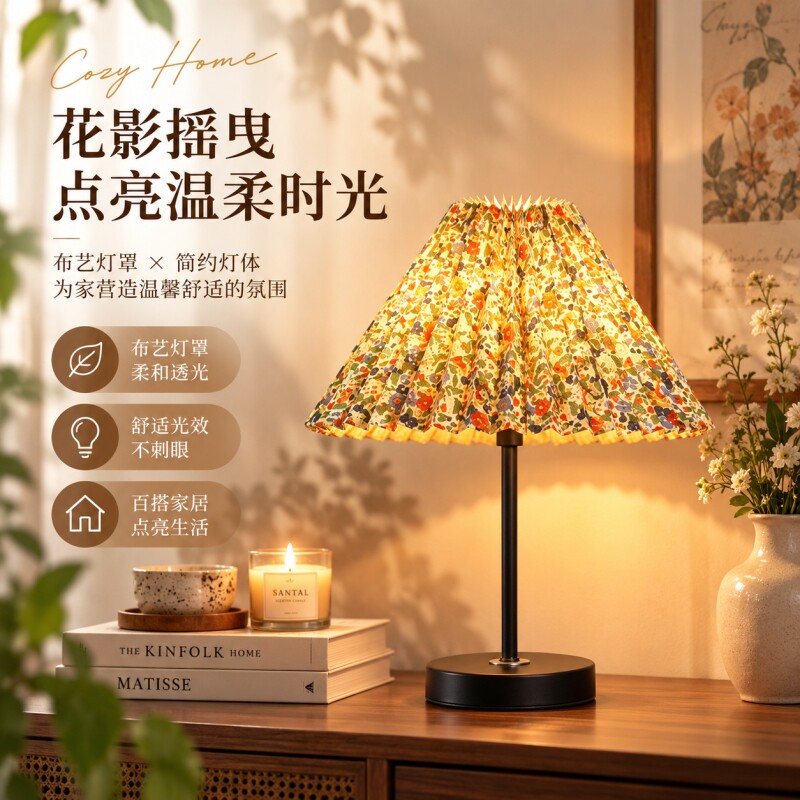 复古装饰小夜灯氛围法式浪漫台灯卧室床头灯可调节亮度北欧ins风