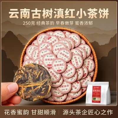 云南古树滇红金丝金芽小茶饼口粮