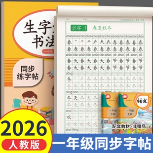 2026新版 同步练字语文一二类字硬笔书法笔画笔顺生字组词控笔训练每日一练作文拼音 一年级字帖下册练字帖小学生专用三四五六人教版