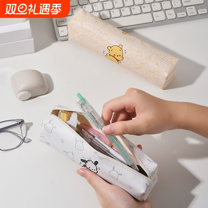 卡通可爱帕恰狗创意笔袋小初高中学生笔盒学习收纳包小众铅笔盒大容量文具收纳盒