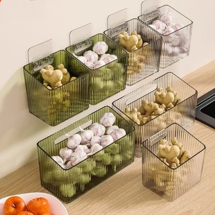 厨房葱姜蒜收纳筐置物架挂篮卫生间墙上塑料收纳盒收纳篮神器壁挂