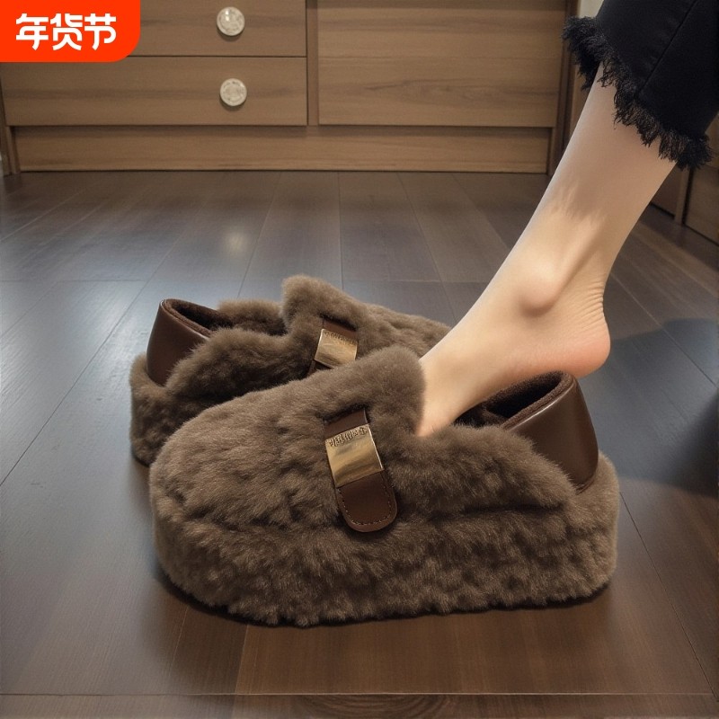 厚底加绒百搭毛毛鞋女外穿2025秋冬新款雪地靴巨好看玛丽珍棉鞋子,女鞋,毛毛鞋,淘宝优惠券,粉丝福利购,淘宝优惠卷