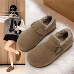 爆款厚底全包勃肯鞋女2025秋冬新款加绒保暖一脚蹬懒人鞋豆豆棉鞋