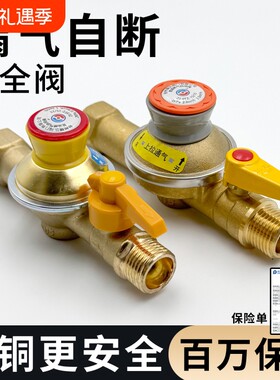 纯铜天然气自闭阀漏气阀门防漏气防漏气保护燃气自闭阀螺纹接口