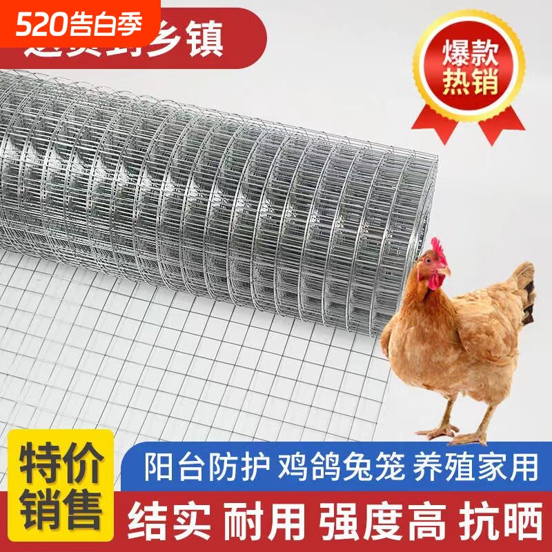 镀锌钢丝网铁丝网养殖网封窗网防护铁网格网防鼠防裂阳台家用防锈