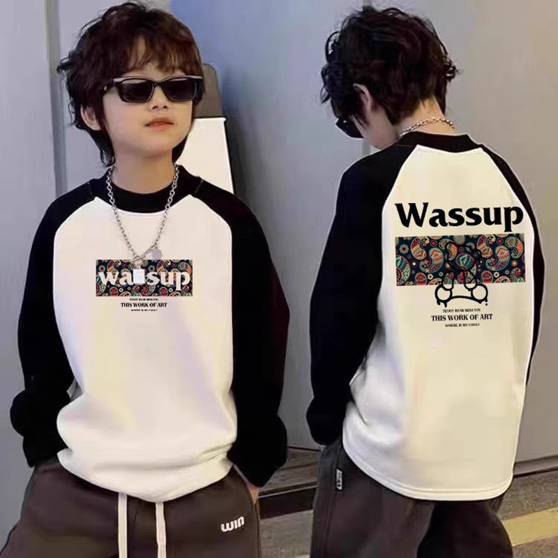 儿童长袖t恤秋冬季2025新款德绒保暖打底衫酷帅男孩上衣熊猫双面 - 封面