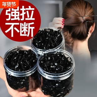 橡皮筋女扎头发一次性小皮筋黑色高弹力头绳皮套发绳耐用发圈儿童