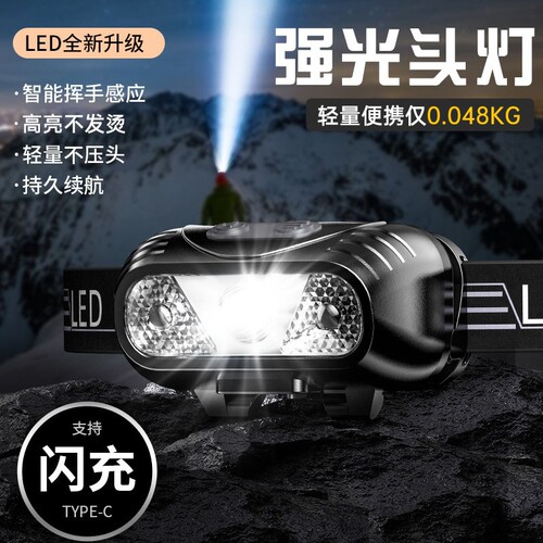对标公牛头灯强光充电超亮头戴式
