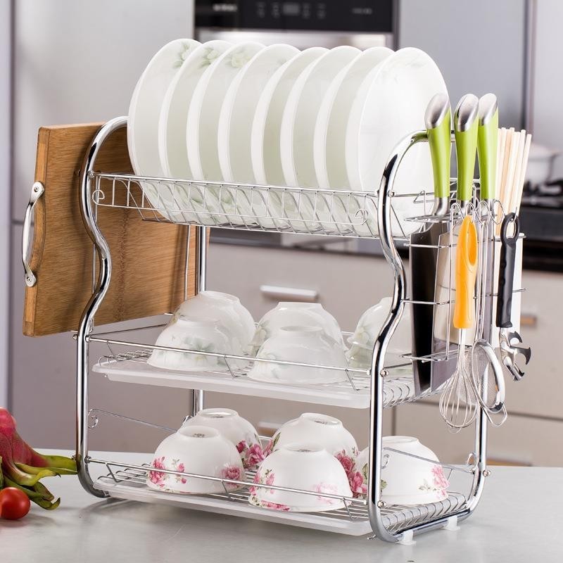 碗碟碗盘收纳架沥水架家用多功能放碗架碗筷收纳盒碗柜厨房置物架
