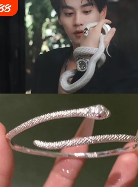 逆爱小醋包同款灵蛇手镯柴鸡蛋小众手饰生肖设计开口个性ins饰品