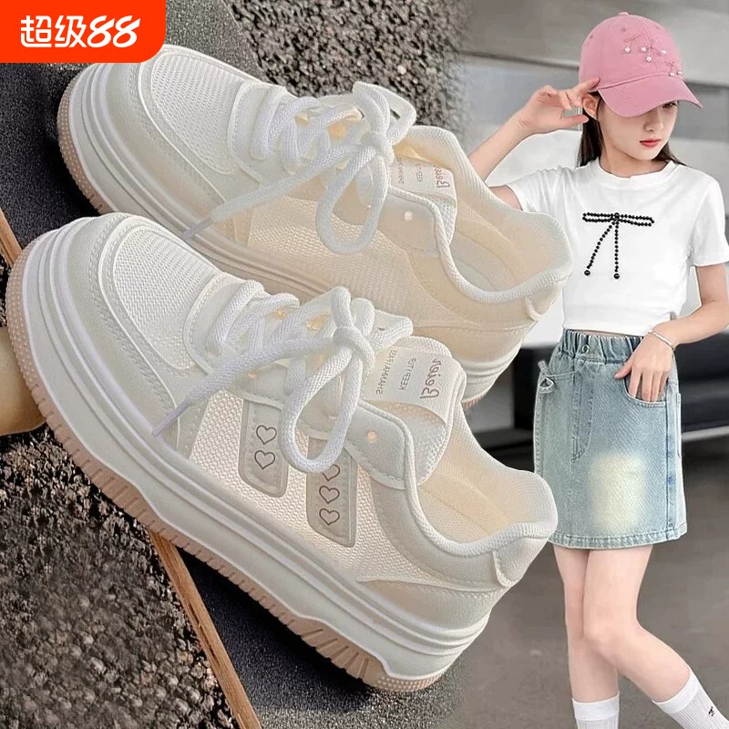 女童小白鞋夏季薄款透气运动鞋图片