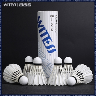 WITESS目击者羽毛球6只装耐打王不易打烂白毛室外比赛套装训练用