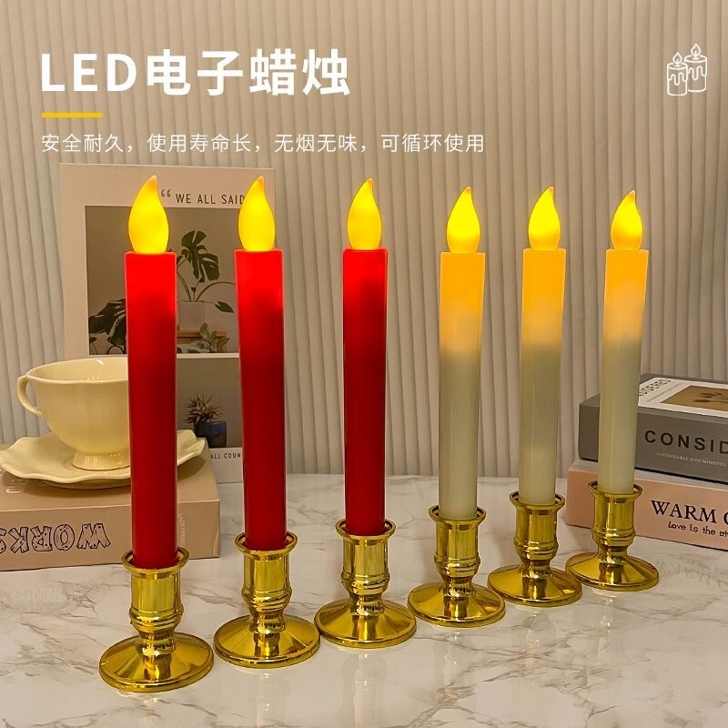 过年电子蜡烛灯供佛财神插电电池仿真长明灯供奉香炉烛台新款摇摆