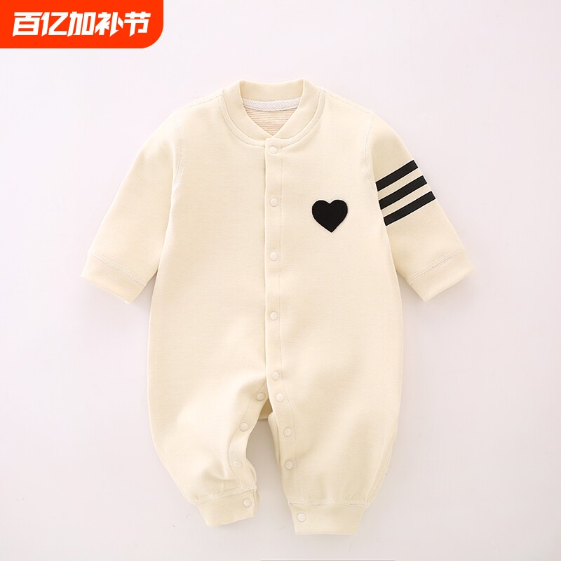 婴儿秋冬无骨德绒连体衣宝宝羊绒哈衣家居服婴幼儿蚕丝爬服加绒