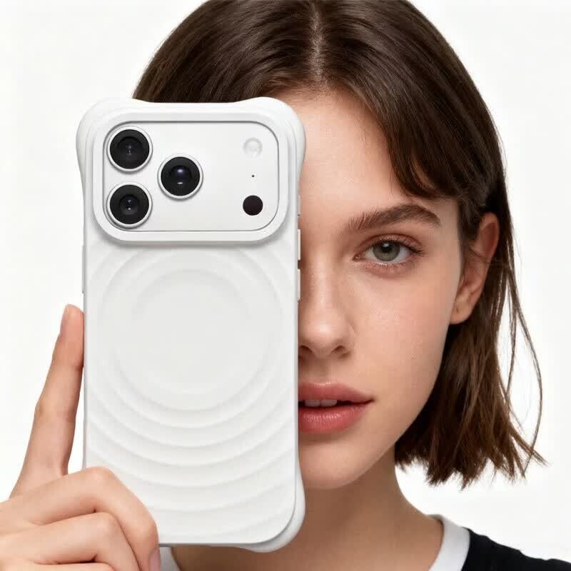 Magsafe磁吸波漾纹手机壳ins简约防摔液态硅胶适用iphone17promax苹果16pro女款15promax全包18pro纯色14镜头图片