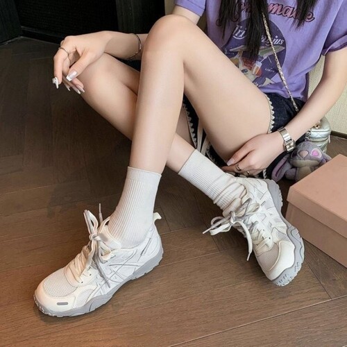 意尔康心选网面透气舒适德训鞋女2026新款增高百搭休闲软底久站不