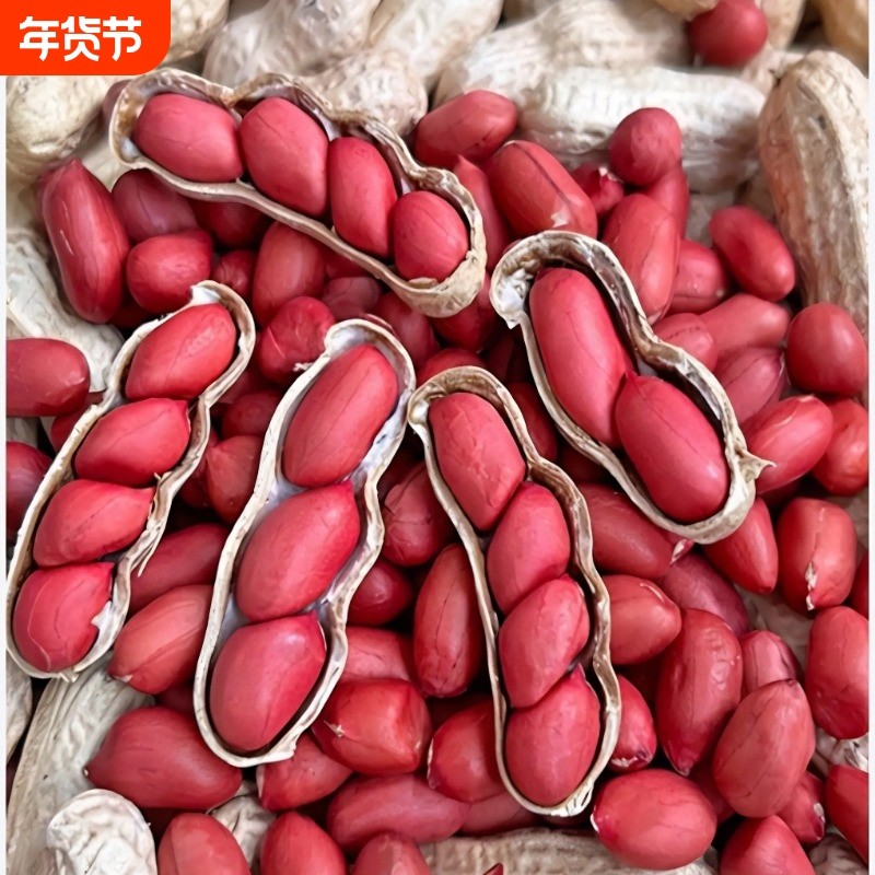 2025年带壳新货红皮花生果农家自种原味生花生米自然晒干生四粒红,水产肉类/新鲜蔬果/熟食,新鲜花生,淘宝优惠券,粉丝福利购,淘宝优惠卷