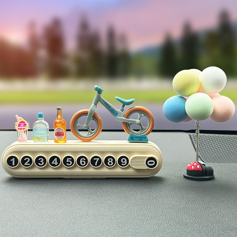 创意临时停车号码牌 汽车挪车电话牌隐藏式移车牌可爱车用饰品