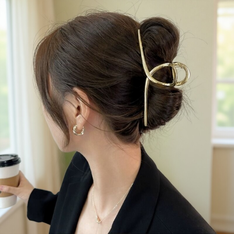 高级感大号鲨鱼夹金属超大号抓夹2024新款发量多头饰发夹女后脑勺