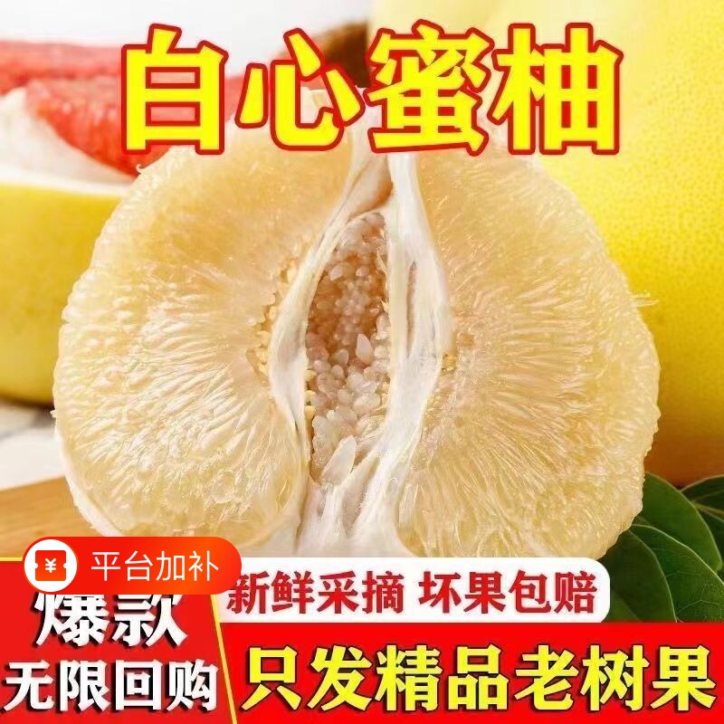 正宗福建白心柚子平和管溪蜂糖蜜柚馆溪水果大新鲜白肉批发回购