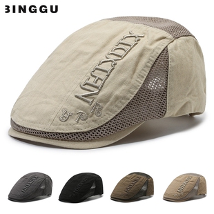 帽子男士夏季网眼鸭舌帽2025新款老年人爸爸老头遮阳前进帽男夏