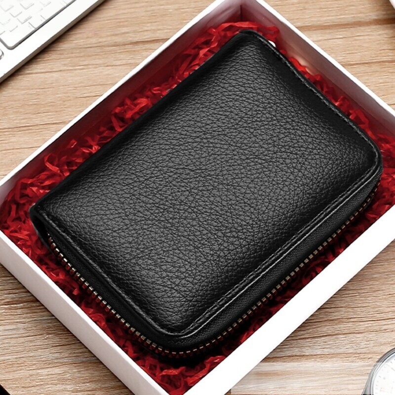 新款男士卡包防消磁防盗刷拉链卡套大容量多卡位收纳包证件轻薄