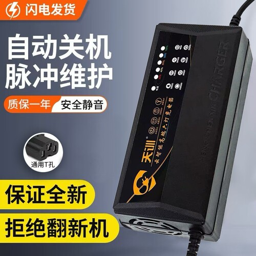 智能型电动车电瓶充电器48V12AH60V20AH72伏30ah40A50A小公插通用