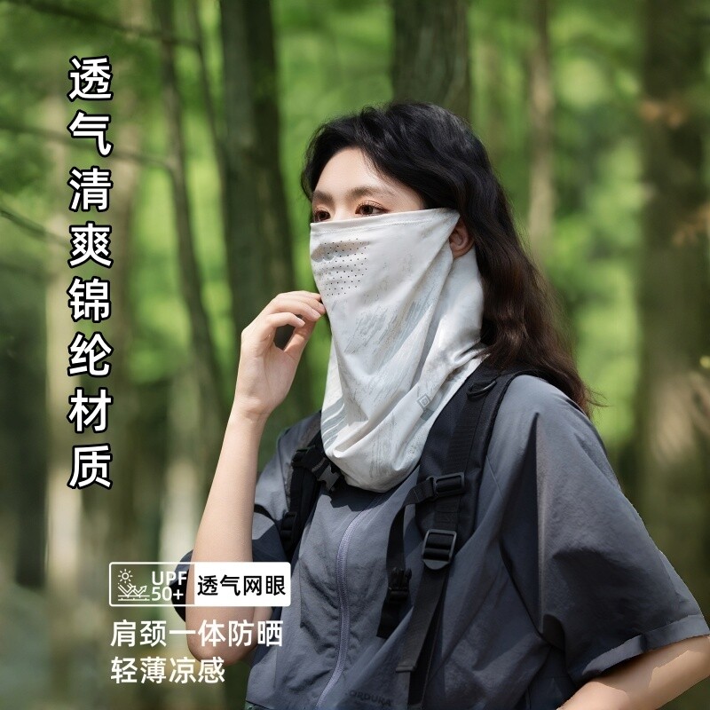 迷彩防晒面罩女夏透气防紫外线冰丝面纱男骑行开车摩托车遮阳口罩