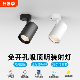 明装COB射灯家用店铺商用可调角度聚光吸顶筒灯天花灯客厅餐厅