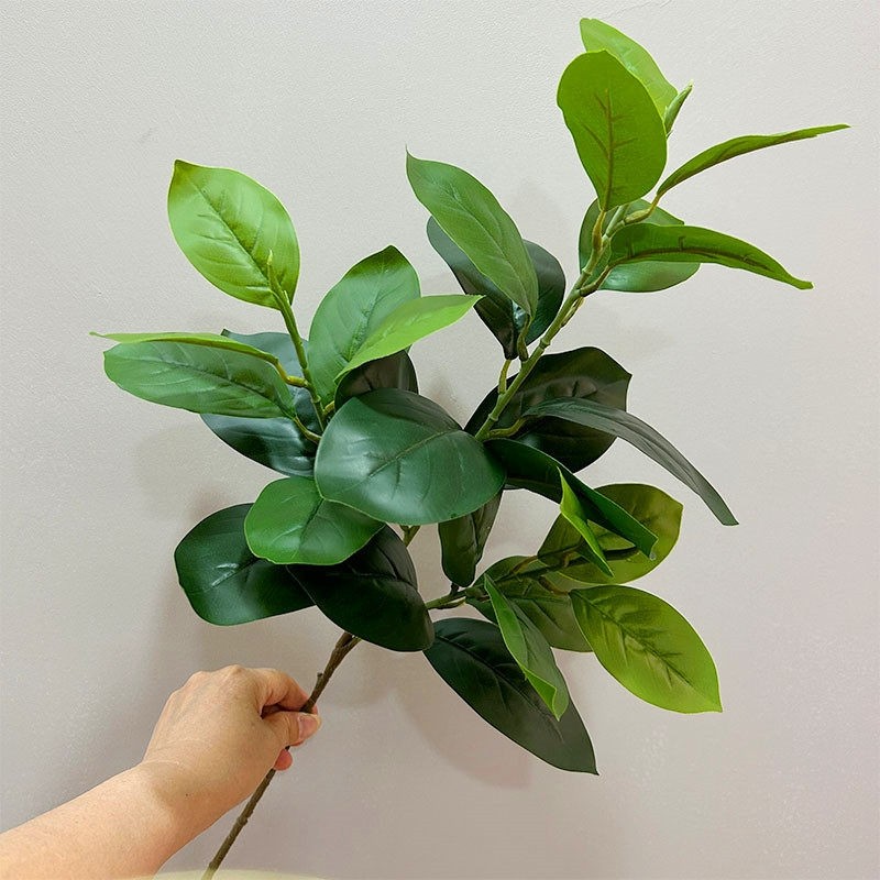 柚子叶仿真假叶子桔子叶室内客厅插花摆件绿植装饰菠萝蜜玉兰叶