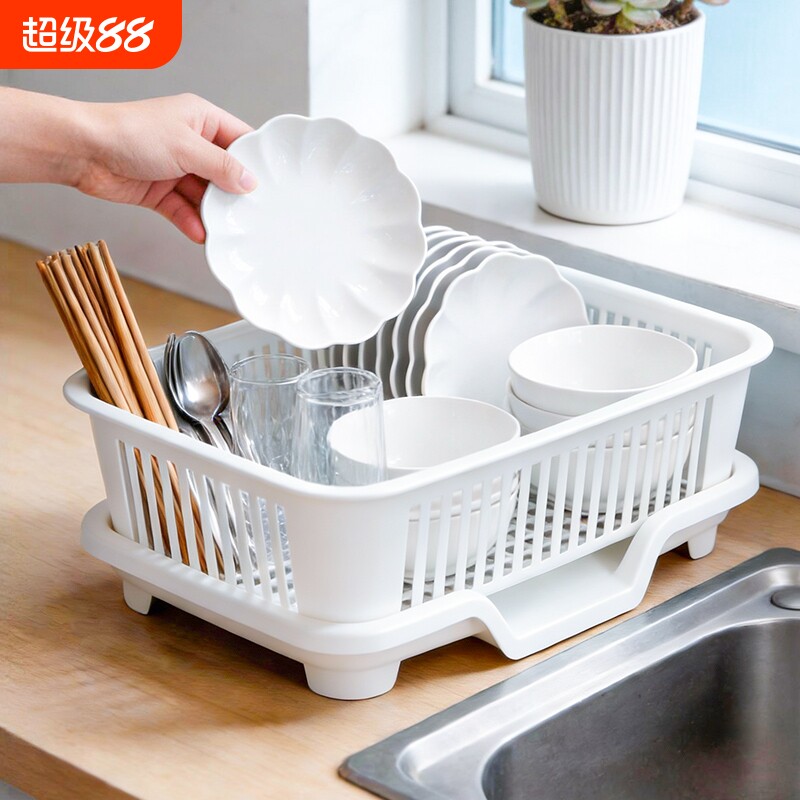 带盖子厨房台面碗碟沥水架图片