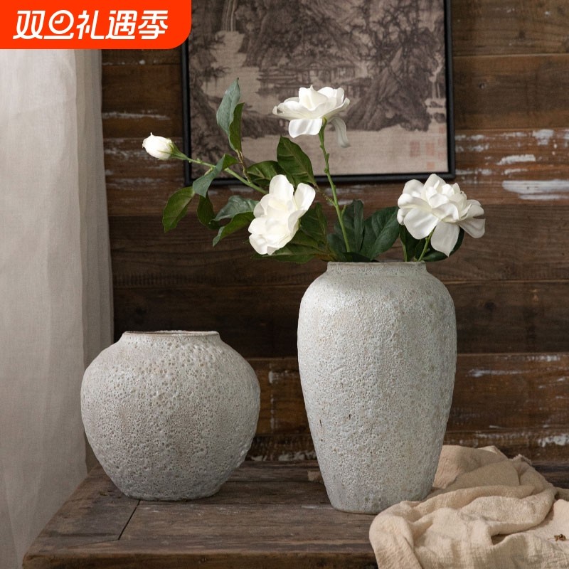 复古文艺创意做旧水培陶瓷花瓶 高档家居装饰品插花玄关客厅摆件