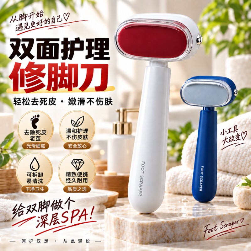双面磨脚刀刮脚后跟脚底老茧脚皮磨脚神器专业去死皮防刮破死皮刀