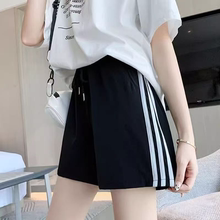 女童夏季三条杠休闲运动阔腿短裤子2025韩版新款中大童五分短裤12