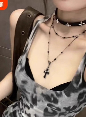 黑色十字项链辣妹风|万人加购