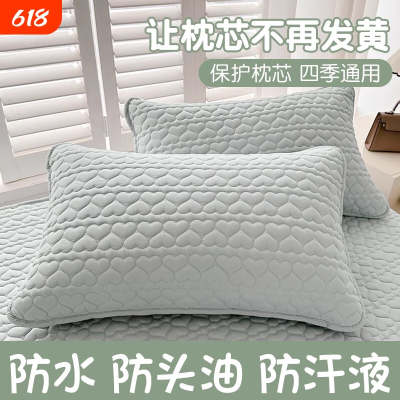 枕头套2025新款防口水防头油单个一对装保护套48cmx74cm防水枕芯