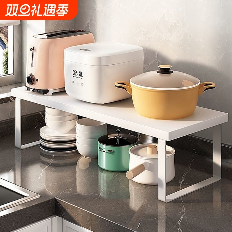 厨房柜内分层置物架柜子隔板桌面台面橱柜碗碟锅收纳架双层水槽