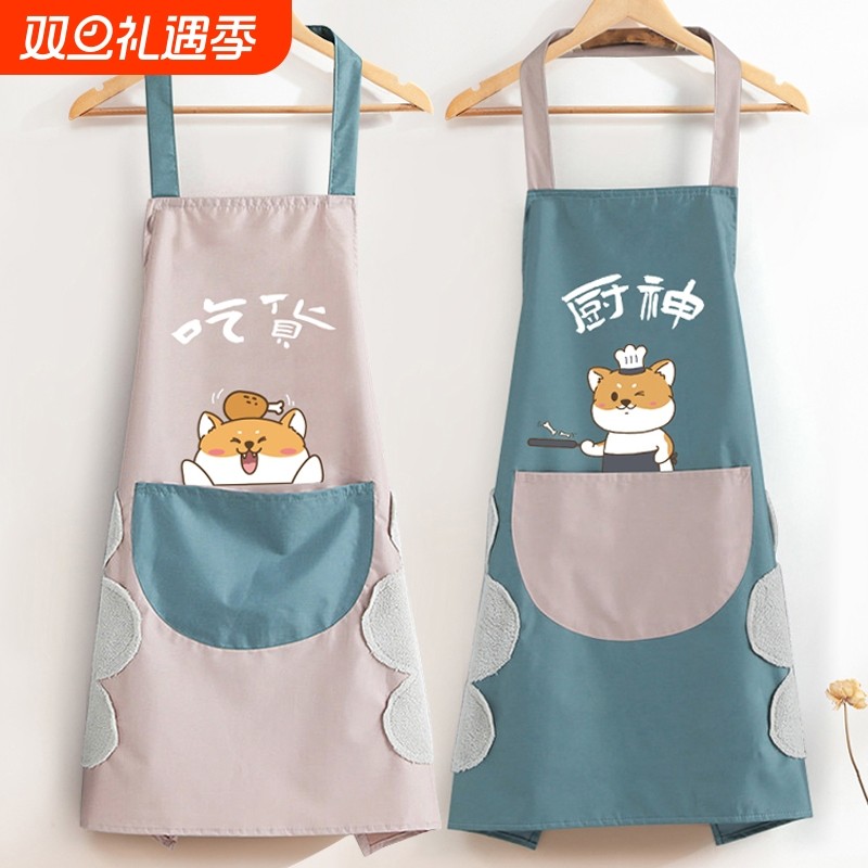 围裙家用厨房防水防油女夏季薄款工作服卡通可爱日系韩版做饭围腰